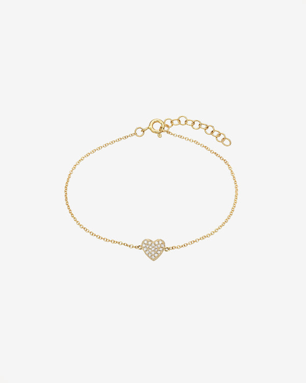 Pulsera de corazón de diamantes pavé en oro de 14K, foto 1