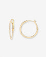 Aretes de aro pequeños con diamantes en oro de 14K, foto 1