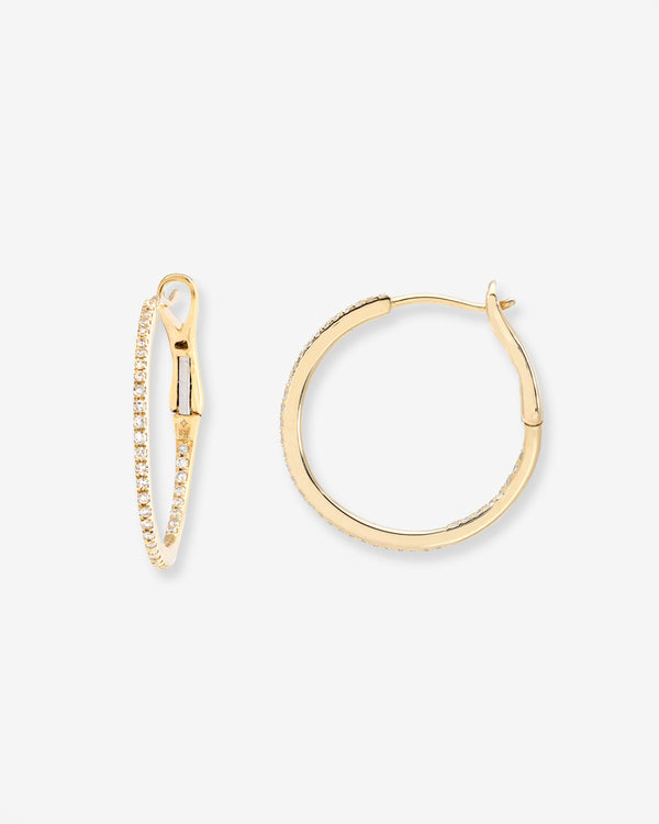 Aretes de aro pequeños con diamantes en oro de 14K, foto 1