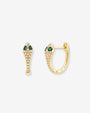 14K Gold Pave Diamond Snake Huggie Earrings, photo 1