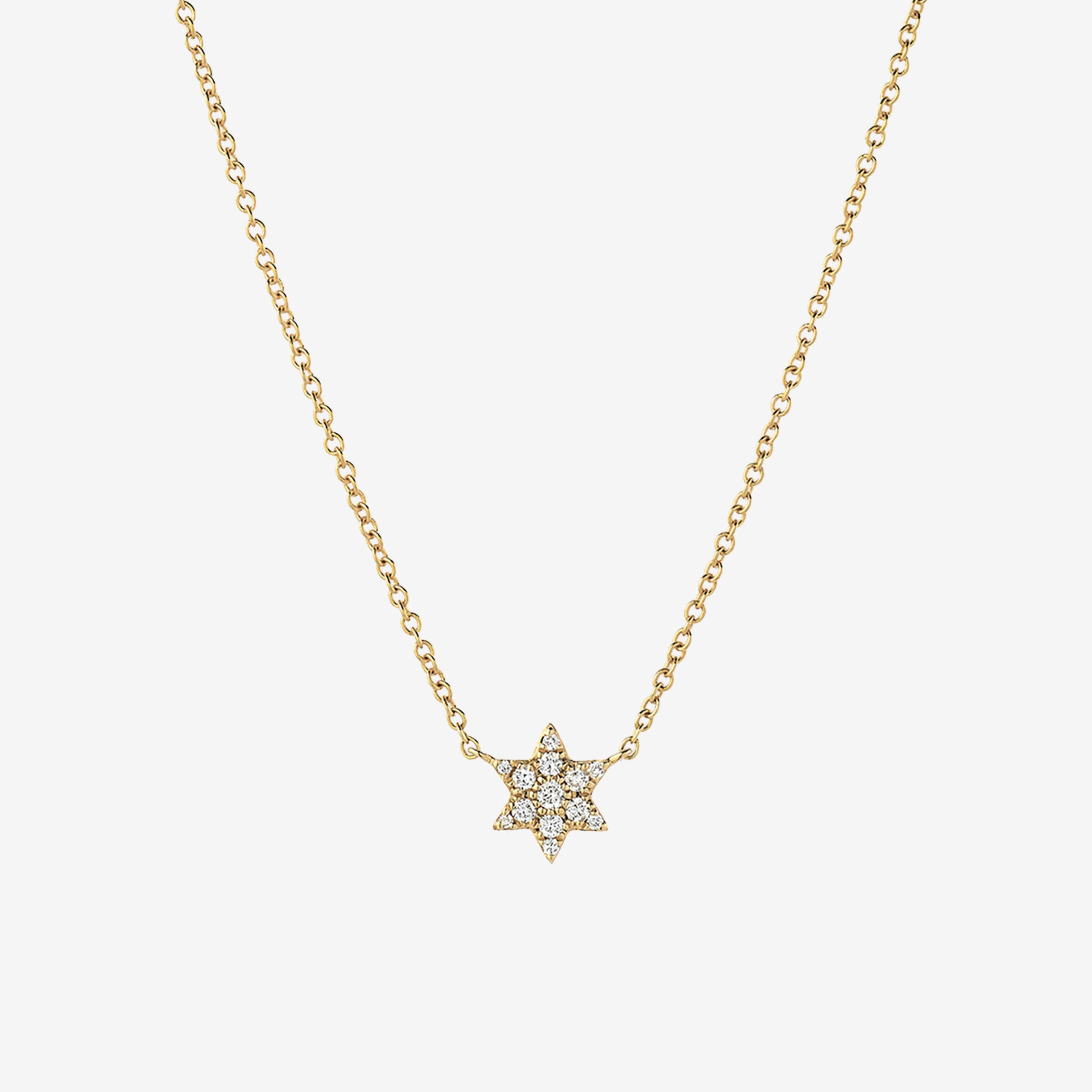 14K Gold Diamond Star of David Necklace, photo 1