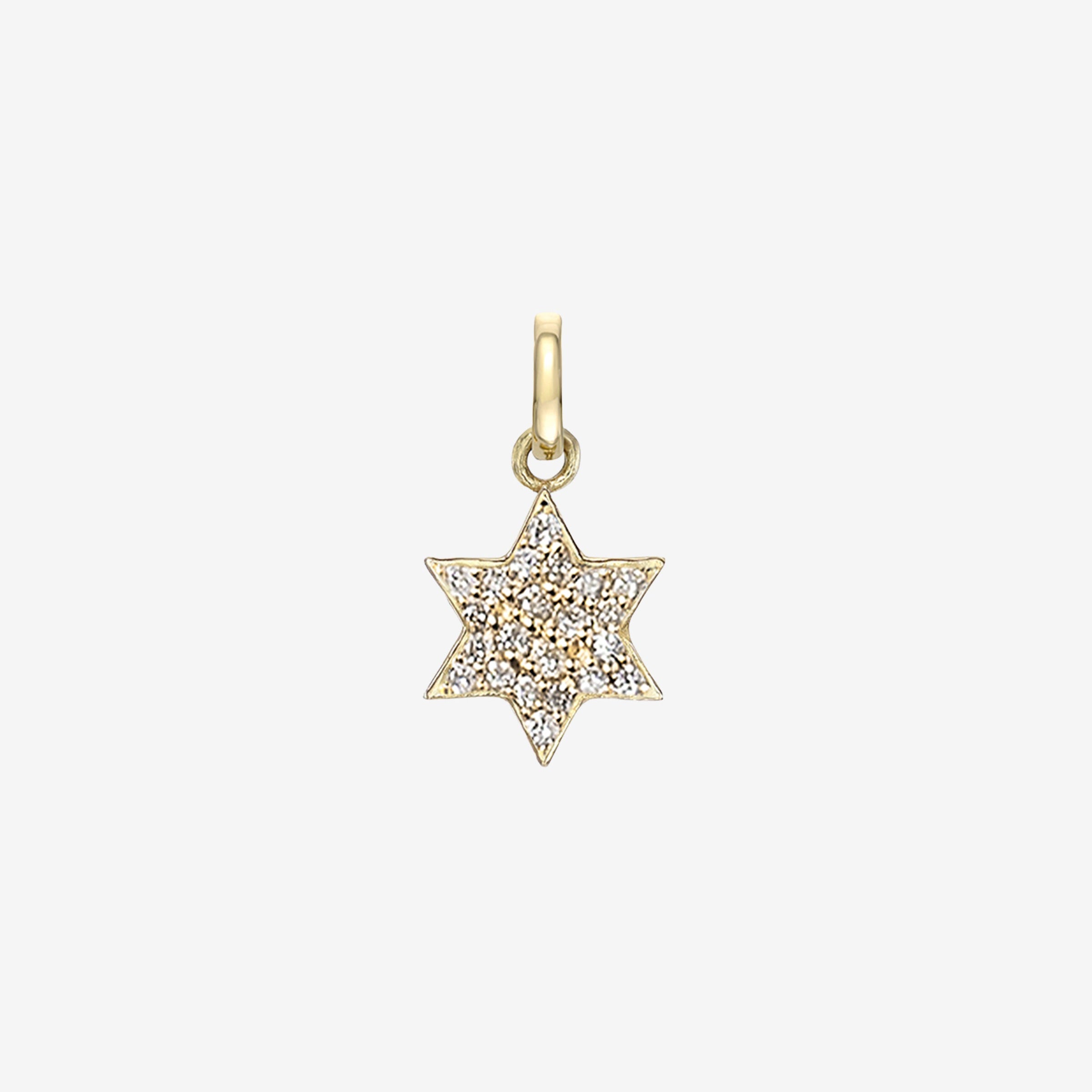 14K Gold Diamond Star of David Pendant, photo 1