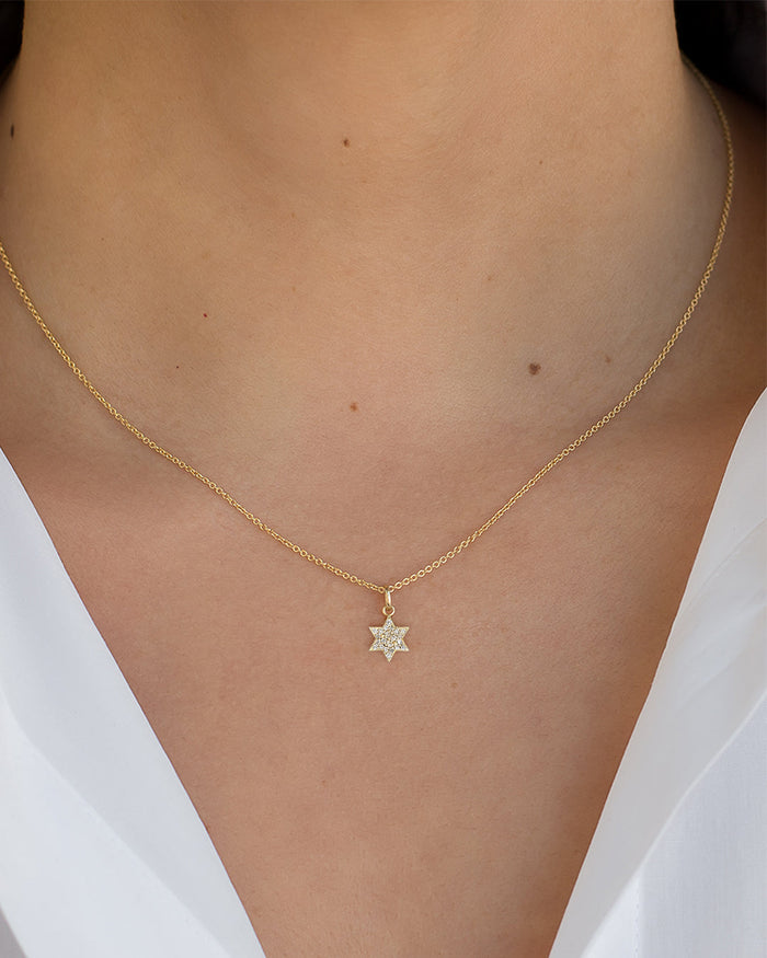 14K Gold Diamond Star of David Pendant, photo 2