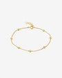 14K Gold Bezel Diamond Station Anklet, photo 1