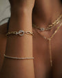 14K Gold Large Open Link Diamond Toggle Bracelet, photo 2