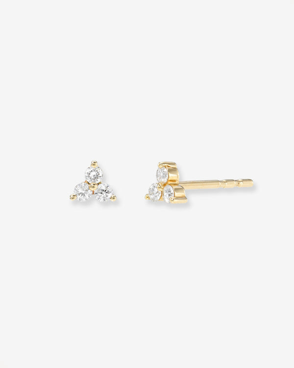 14K Gold Diamond Trio Stud Earrings, photo 1