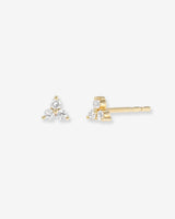 14K Gold Diamond Trio Stud Earrings