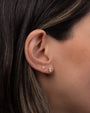 Aretes de botón trío de diamantes en oro de 14K, foto 8