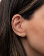 Aretes de botón trío de diamantes en oro de 14K, foto 3