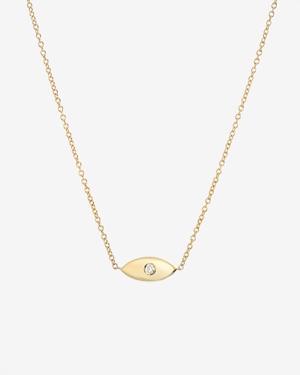 14K Gold Diamond Evil Eye Necklace, photo 1