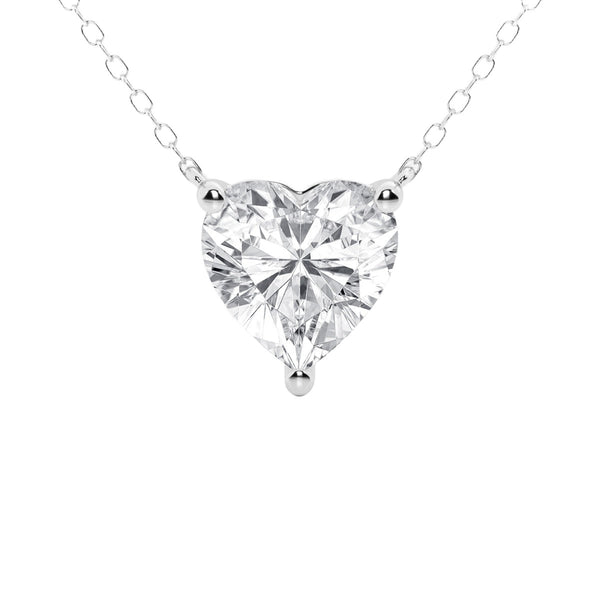 3.00 CTW Heart-Shaped Lab-Grown Diamond Pendant in 14K Gold, photo 1