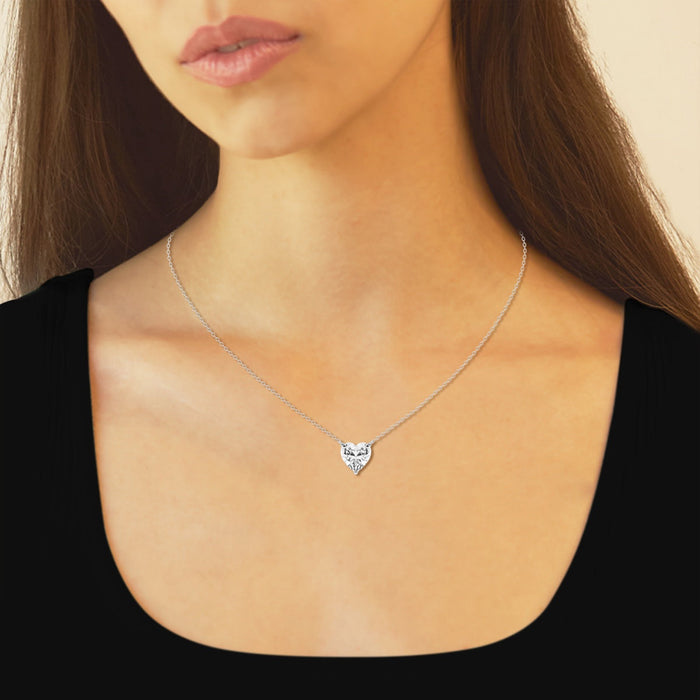 Dije con diamante en forma de corazón cultivado en laboratorio de 2.00 CTW en oro de 14K, foto 9
