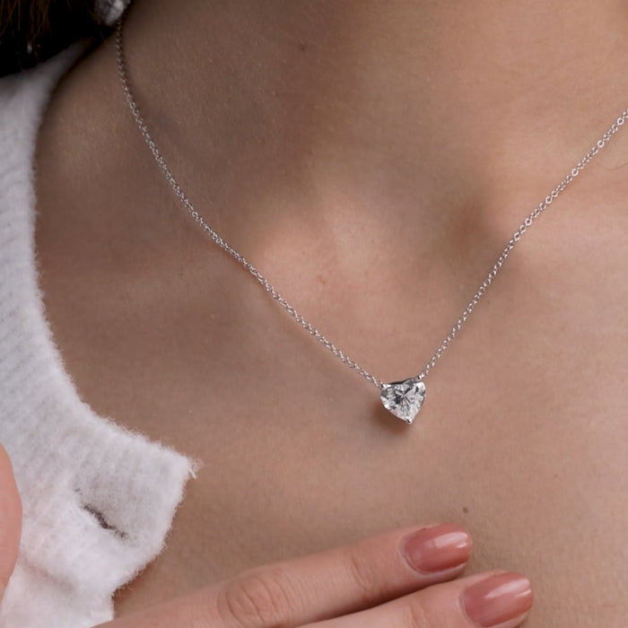 Dije con diamante en forma de corazón cultivado en laboratorio de 2.00 CTW en oro de 14K, foto 5