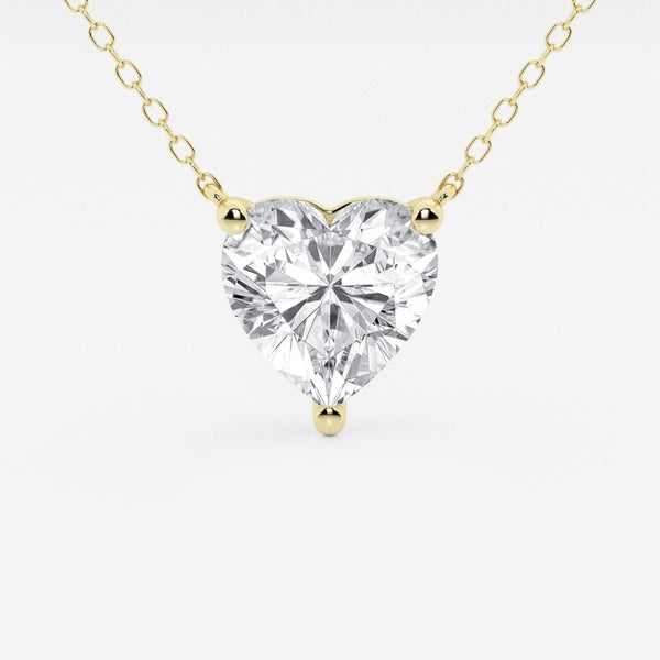 3.00 CTW Heart-Shaped Lab-Grown Diamond Pendant in 14K Gold, photo 2