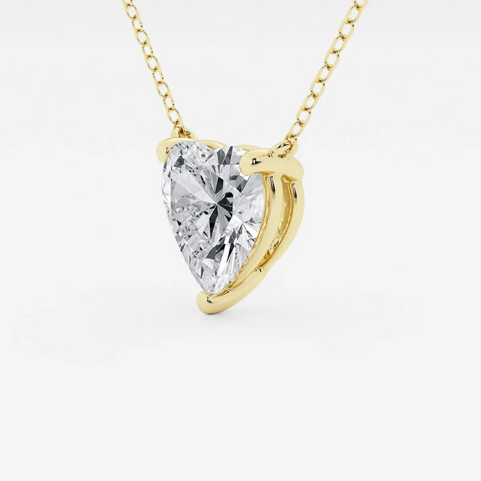 Dije con diamante en forma de corazón cultivado en laboratorio de 2.00 CTW en oro de 14K, foto 4