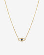 Collar de ojo turco con diamantes y zafiro en oro de 14K, foto 1