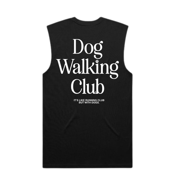 Dog Walking Club Unisex Muscle Tank in black / white print
