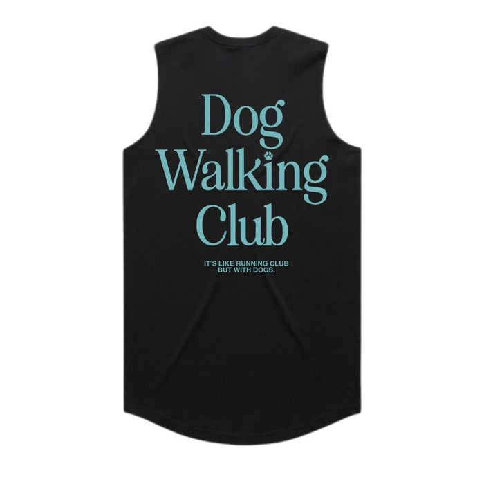 Dog Walking Club Women's Sleeveless Tank in black / teal print