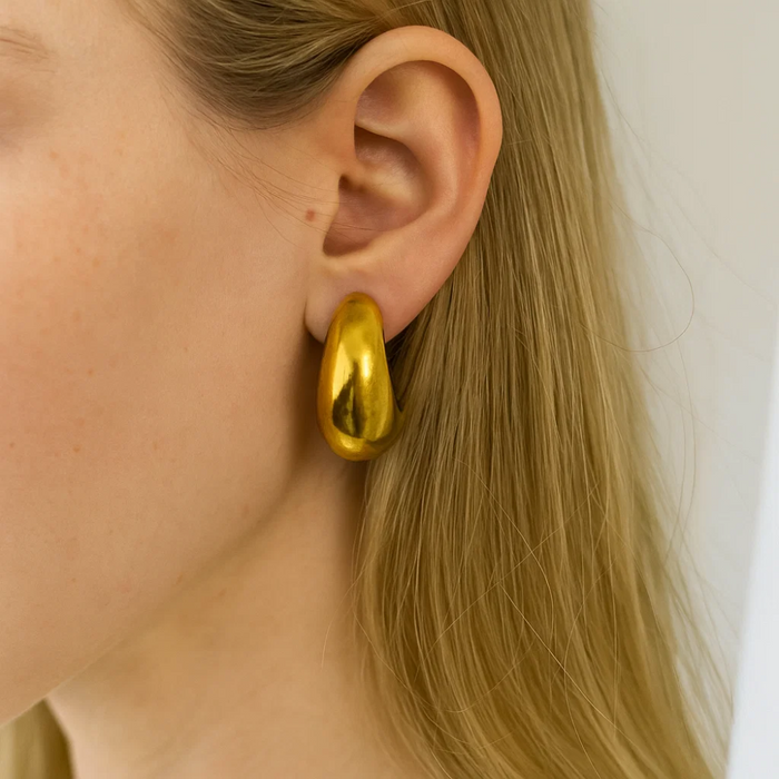 Dome Huggie Teardrop Earrings, photo 2