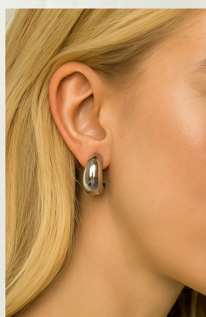 Dome Huggie Teardrop Earrings, photo 4