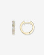 14K Gold Double Diamond Huggie Earrings, photo 1