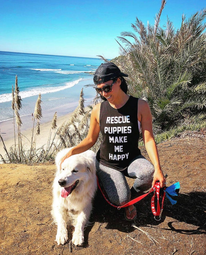 Rescue Puppies Make Me Happy Sleeveless Tank