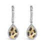 1/3 Ct. T.W. Multi Color Diamond Pear Shape Dangle Earrings in 10K Yellow Gold-Plated Sterling Silver, photo 1
