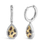 1/3 Ct. T.W. Multi Color Diamond Pear Shape Dangle Earrings in 10K Yellow Gold-Plated Sterling Silver, photo 2