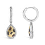 1/3 Ct. T.W. Multi Color Diamond Pear Shape Dangle Earrings in 10K Yellow Gold-Plated Sterling Silver, photo 4