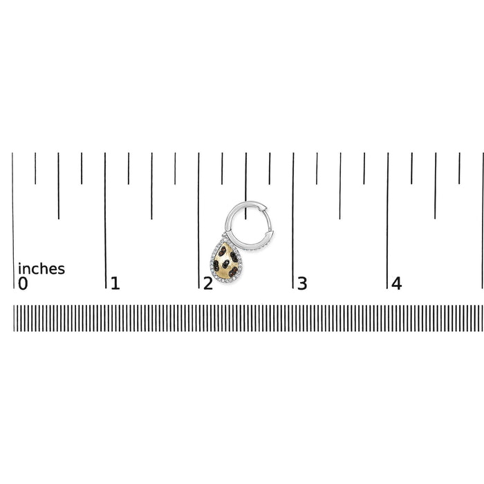1/3 Ct. T.W. Multi Color Diamond Pear Shape Dangle Earrings in 10K Yellow Gold-Plated Sterling Silver, photo 5