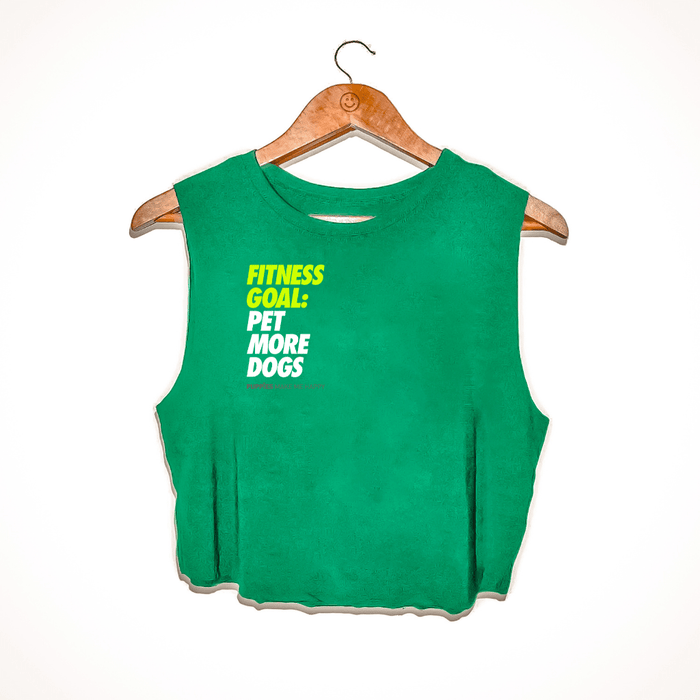 Fitness Goals: Pet More Dogs Crop Top in green