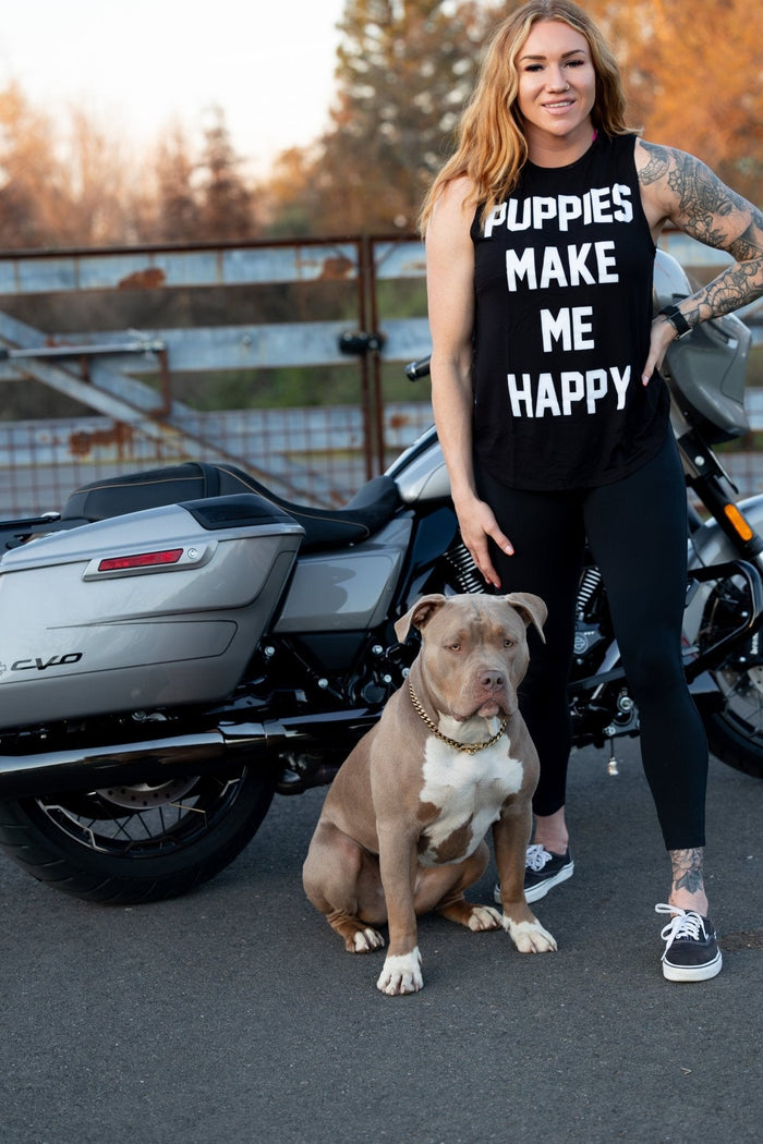 Puppies Make Me Happy Women's Sleeveless Tank