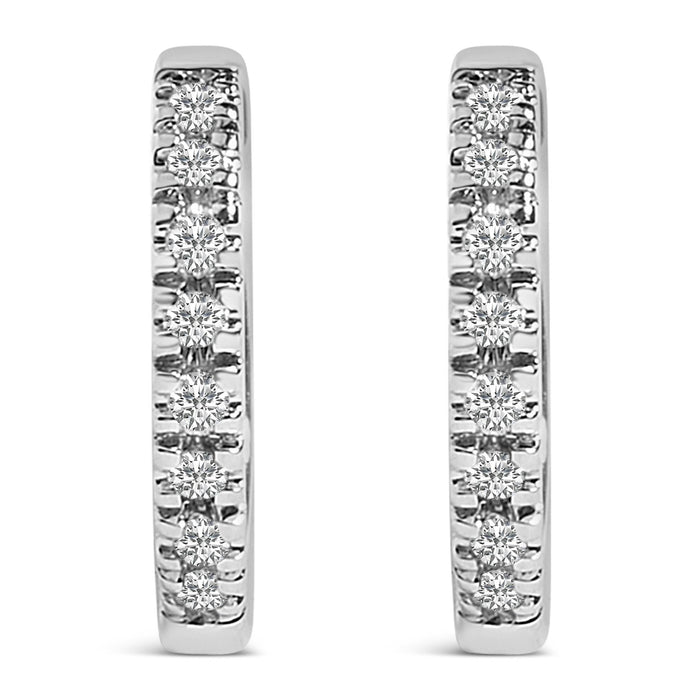 Aretes de aro Huggie con diamantes de 1/5 ct. p.t. en oro de 14K, foto 5