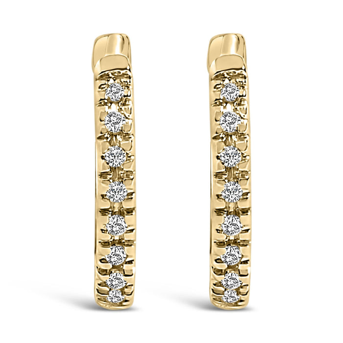 Aretes de aro Huggie con diamantes de 1/5 ct. p.t. en oro de 14K, foto 4