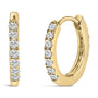 Aretes de aro Huggie de doble cara con diamantes de 1/4 ct. p.t. en oro de 10K, foto 4