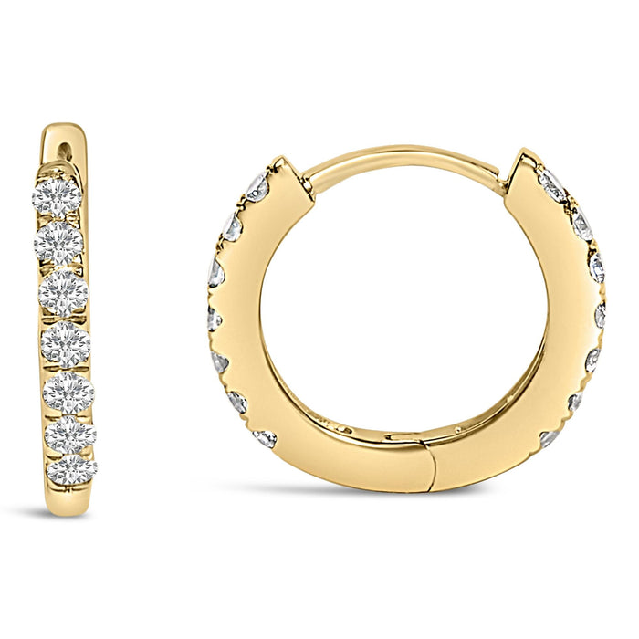 Aretes de aro Huggie de doble cara con diamantes de 1/4 ct. p.t. en oro de 10K, foto 10