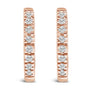 Aretes de aro Huggie con diamantes de 1/5 ct. p.t. en oro de 14K, foto 6