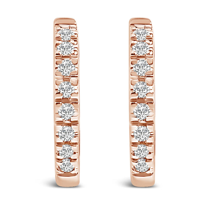 Aretes de aro Huggie con diamantes de 1/5 ct. p.t. en oro de 14K, foto 6