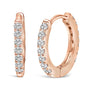 Aretes de aro Huggie de doble cara con diamantes de 1/4 ct. p.t. en oro de 10K, foto 6