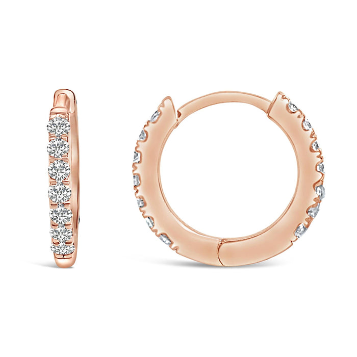 Aretes de aro Huggie de doble cara con diamantes de 1/4 ct. p.t. en oro de 10K, foto 12