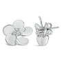 Aretes de botón de pétalos de flor con diamantes cultivados en laboratorio de 1/3 ct. p.t. en oro de 10K, foto 4