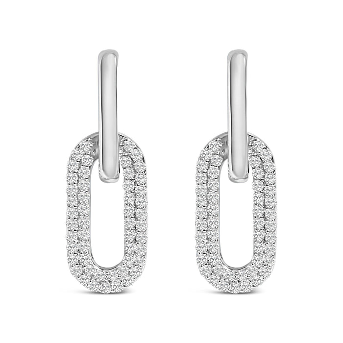 1/2 Ct. T.W. Lab-Grown Diamond Dangling Paperclip Drop Earrings in 10K Gold, photo 2