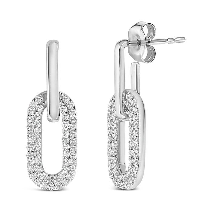 1/2 Ct. T.W. Lab-Grown Diamond Dangling Paperclip Drop Earrings in 10K Gold, photo 4