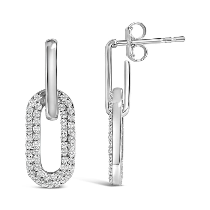 1/2 Ct. T.W. Lab-Grown Diamond Dangling Paperclip Drop Earrings in 10K Gold, photo 8