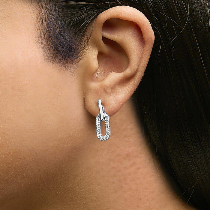1/2 Ct. T.W. Lab-Grown Diamond Dangling Paperclip Drop Earrings in 10K Gold, photo 6