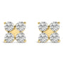 Aretes de botón de copo de nieve con diamantes cultivados en laboratorio de 1/2 ct. p.t. en oro de 10K, foto 1