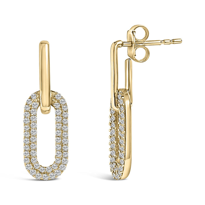 1/2 Ct. T.W. Lab-Grown Diamond Dangling Paperclip Drop Earrings in 10K Gold, photo 3