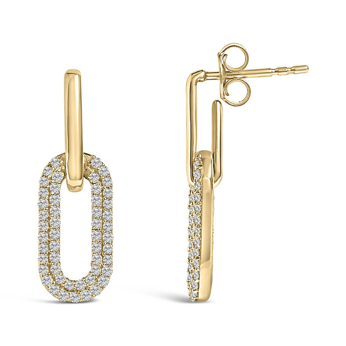 1/2 Ct. T.W. Lab-Grown Diamond Dangling Paperclip Drop Earrings in 10K Gold, photo 7