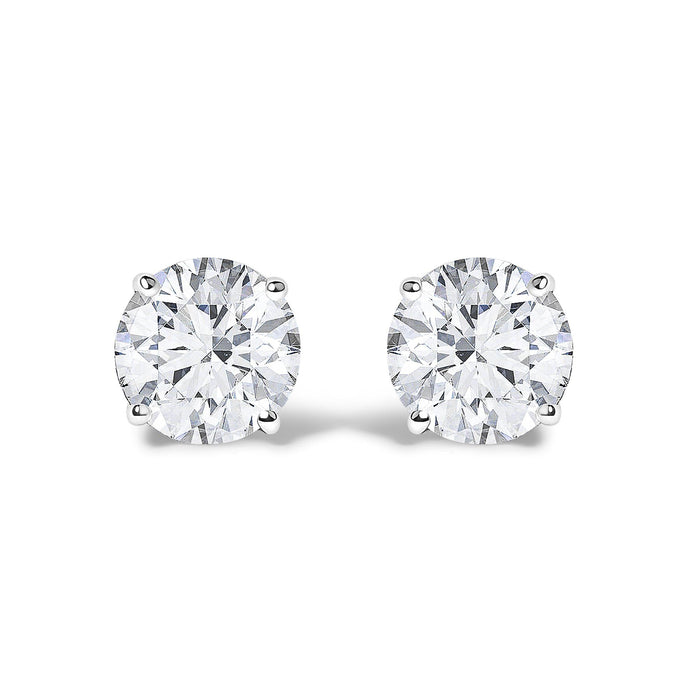 Round Lab-Grown Diamond Solitaire Stud Earrings with Push Backs in 14K Gold, photo 2