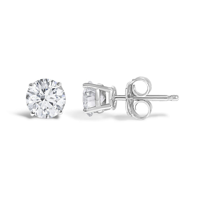 Round Lab-Grown Diamond Solitaire Stud Earrings with Push Backs in 14K Gold, photo 36